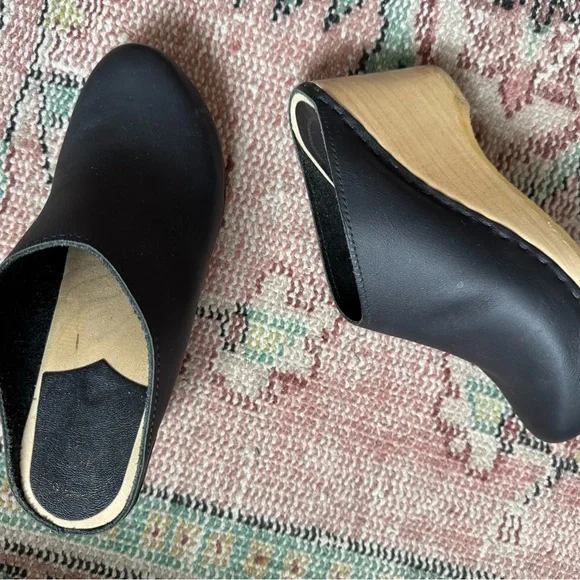 No 6 Black Leather New School Clogs Size 38 - Picture 10 of 10